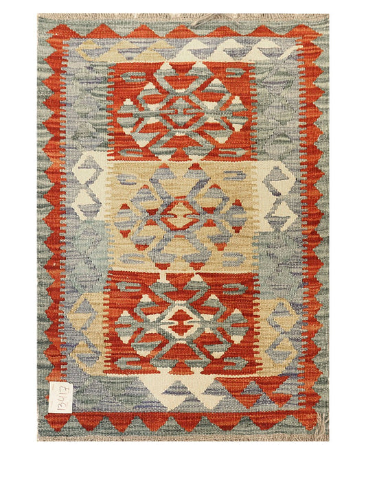 Maimana Afghanistan Kilim Rug - 82 x 56 cm