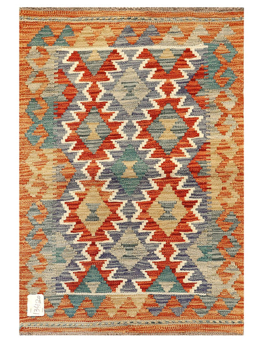 Maimana Afghanistan Kilim Rug - 89 x 61 cm