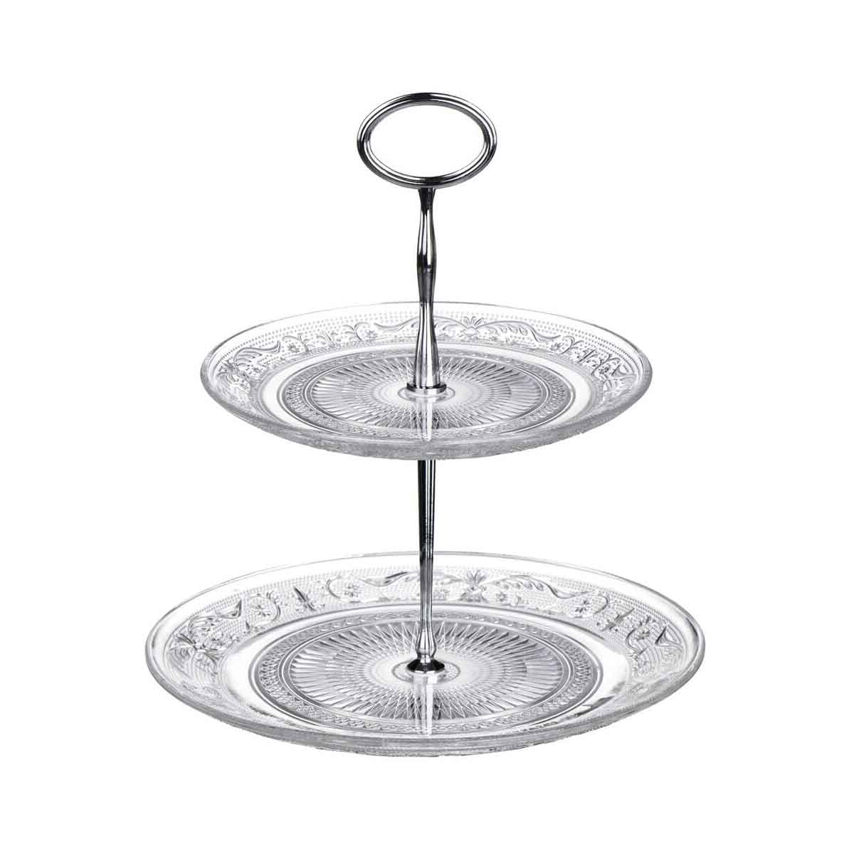 Molly Clear Glass 2 Tier Cake Stand