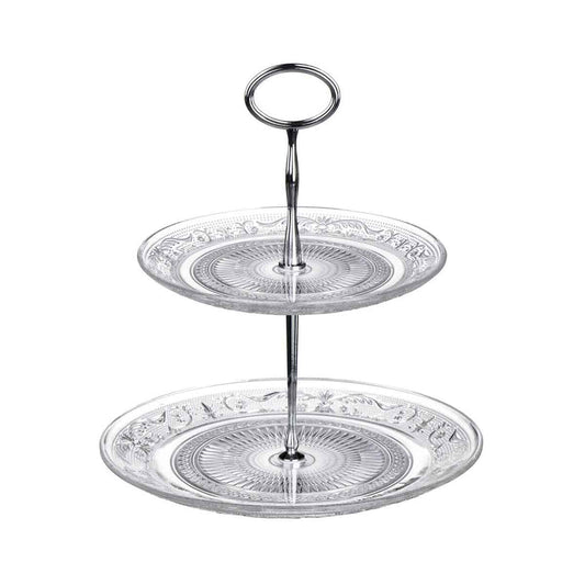 Molly Clear Glass 2 Tier Cake Stand