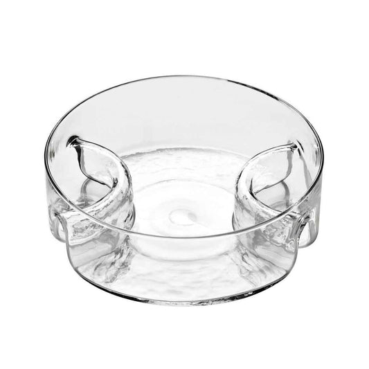 3 Section Curved Sided Glass Serving Dish