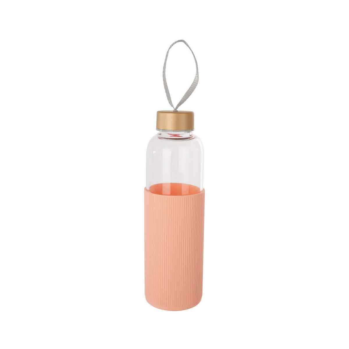 Mimo Glass Bottle With Peach Pink Silicone Sleeve
