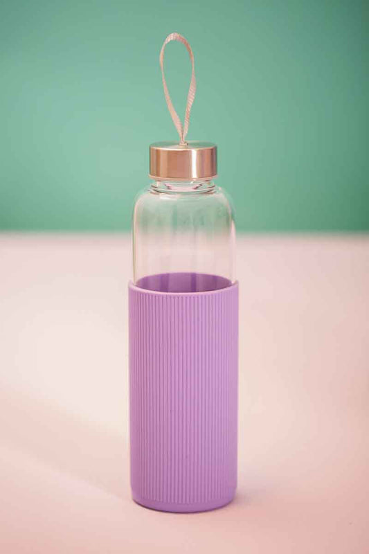 Mimo Glass Bottle With Purple Silicone Sleeve