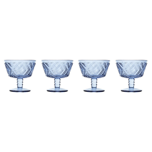 Fleur Set Of Four Blue Dessert Dishes