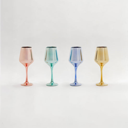 Mimo Set Of Four Wine Glasses In Assorted Colours