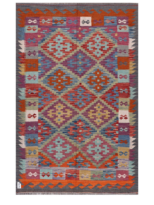 Maimana Afghanistan Kilim Rug - 209 x137 cm