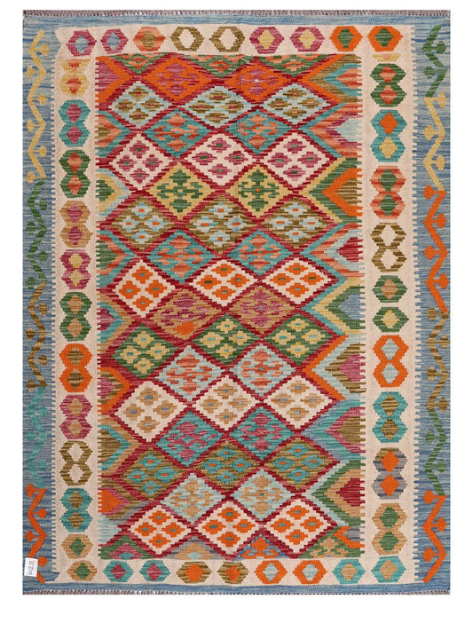 Maimana Afghanistan Kilim Rug - 207 x156 cm