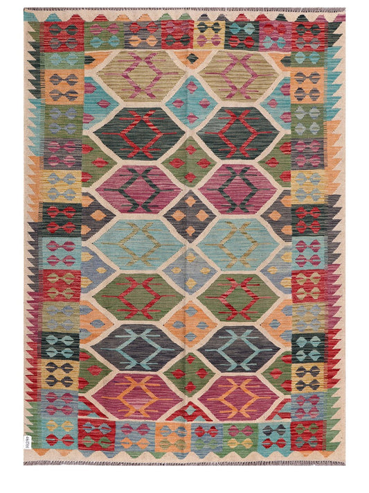 Maimana Afghanistan Kilim Rug - 205 x148 cm