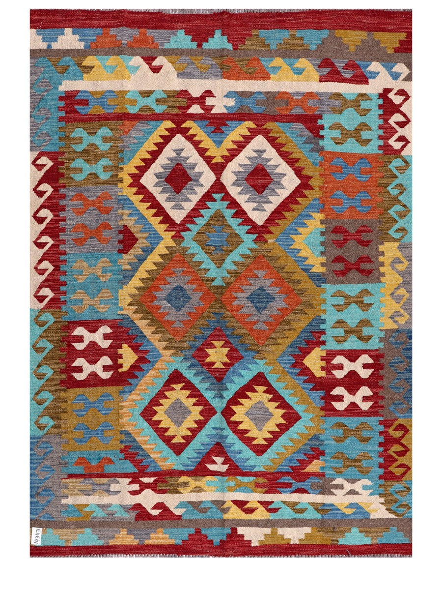 Maimana Afghanistan Kilim Rug - 206 x148 cm