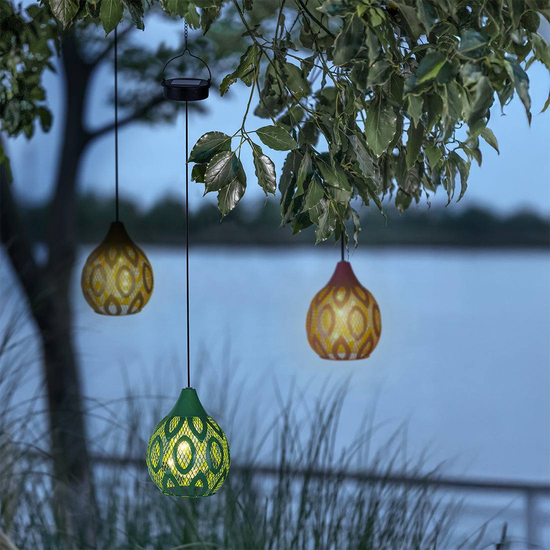 Mesh Solar Garden Lantern 5 Warm White LED - 18cm by Bright Garden