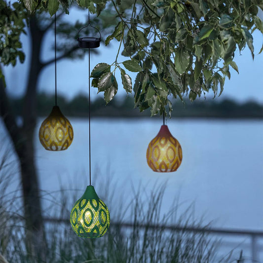 Mesh Solar Garden Lantern 5 Warm White LED - 18cm by Bright Garden