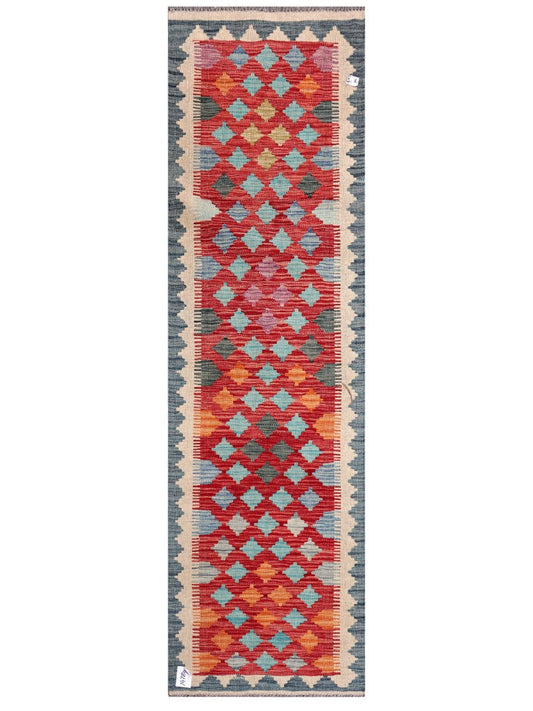 Maimana Afghanistan Kilim Rug - 208 x61 cm
