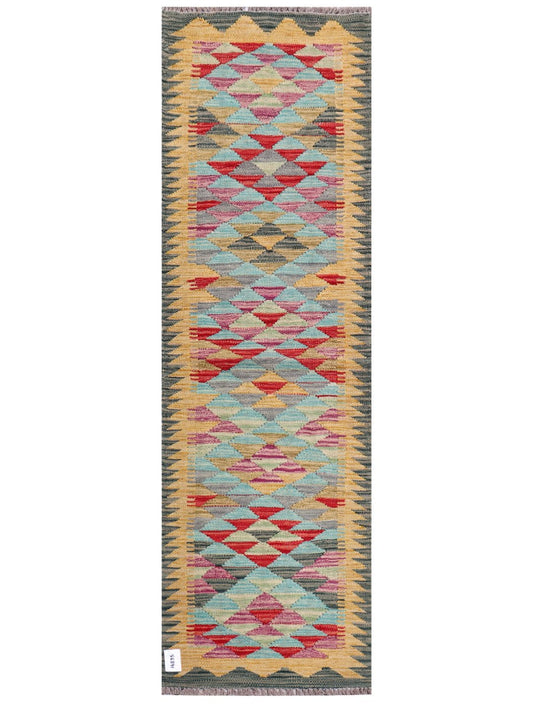 Maimana Afghanistan Kilim Rug - 205 x64 cm