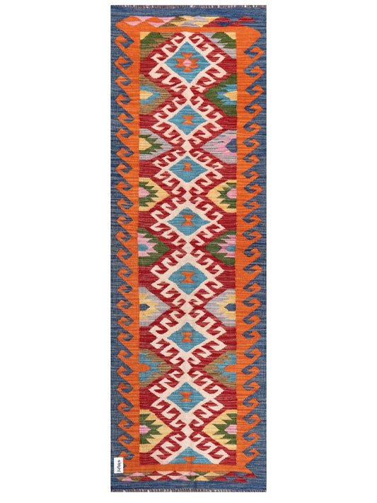 Maimana Afghanistan Kilim Rug - 201 x66 cm