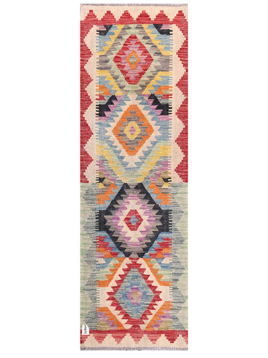 Maimana Afghanistan Kilim Rug - 210 x67 cm