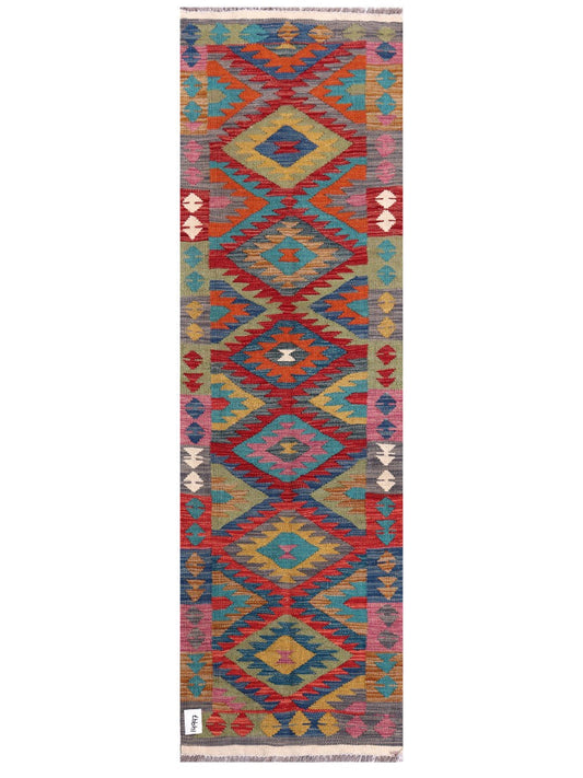 Maimana Afghanistan Kilim Rug - 208 x63 cm