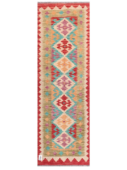 Maimana Afghanistan Kilim Rug - 207 x68 cm