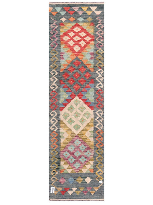 Maimana Afghanistan Kilim Rug - 206 x59 cm