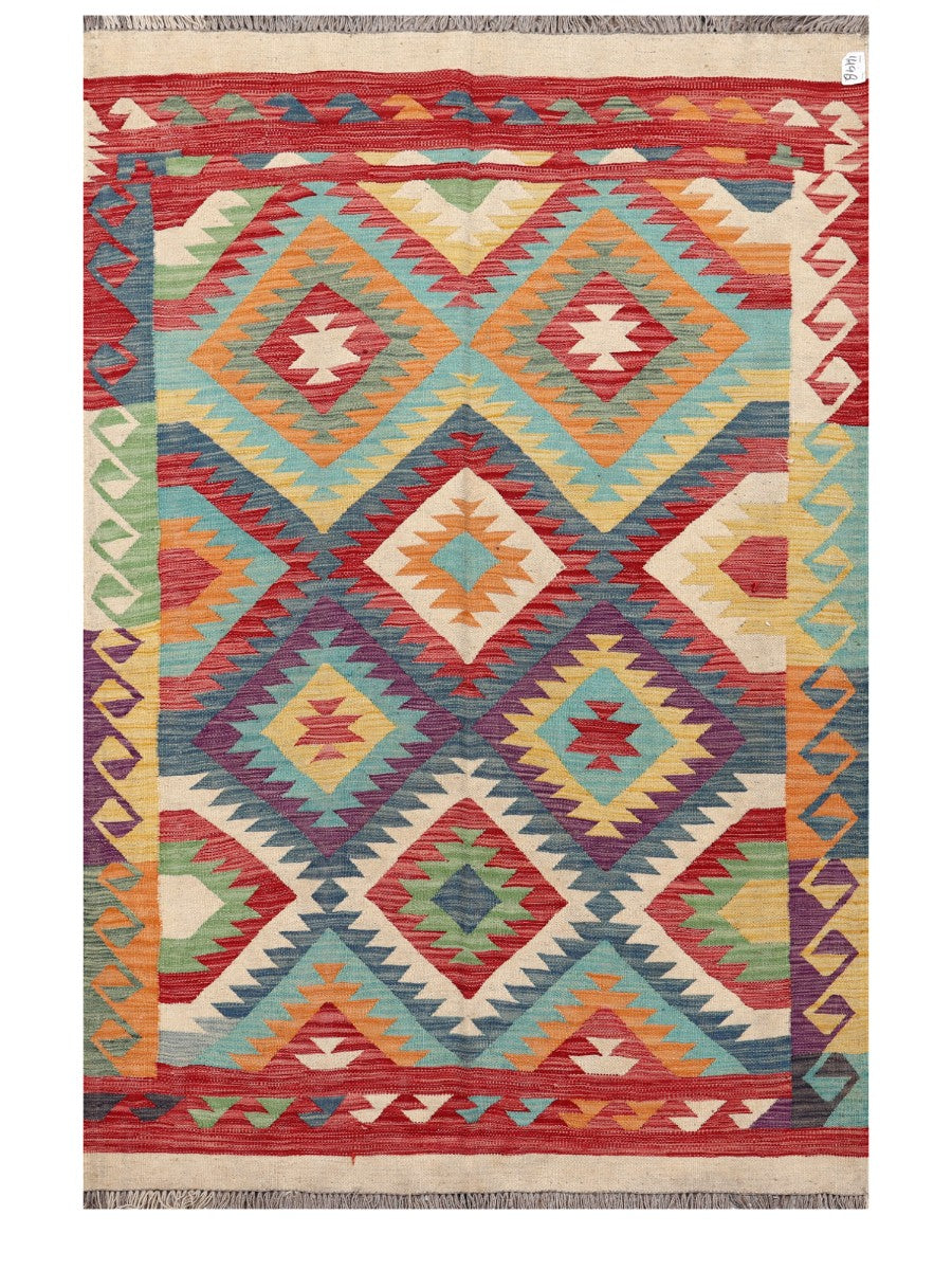 Maimana Afghanistan Kilim Rug - 208 x137 cm