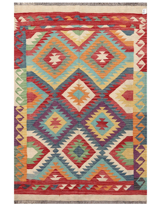 Maimana Afghanistan Kilim Rug - 208 x137 cm