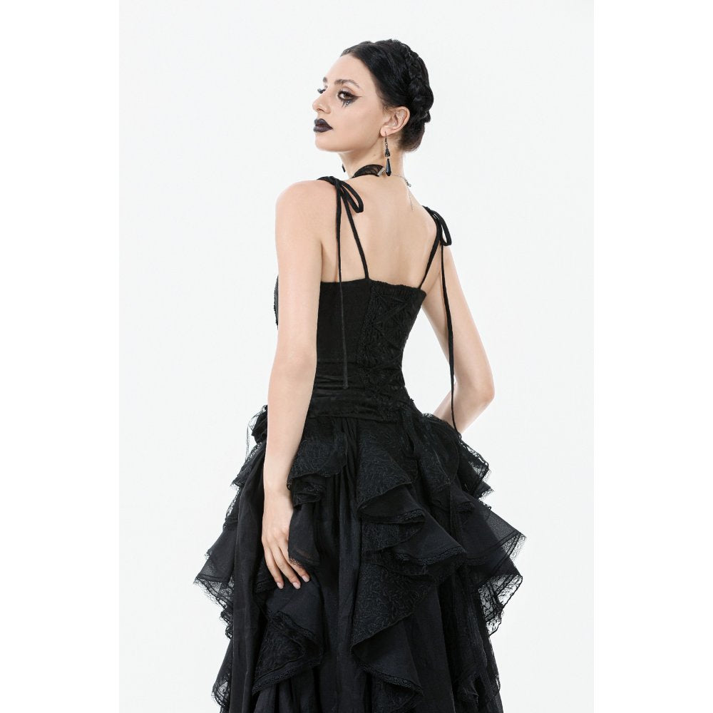 Dark in Love Selene Ruffled Floral Jacquard Corset Top