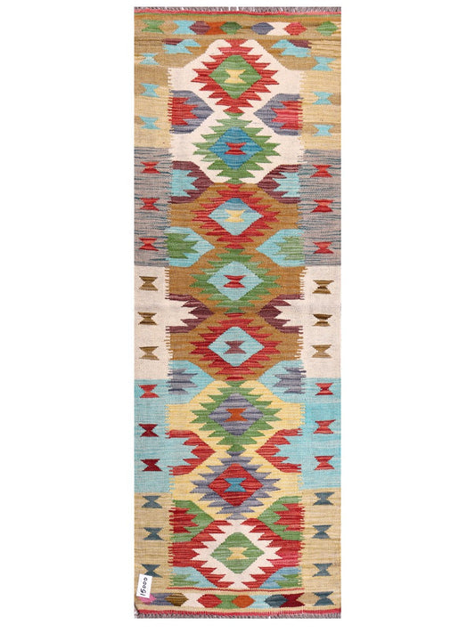 Maimana Afghanistan Kilim Rug - 184 x64 cm