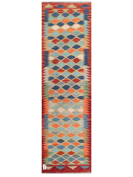 Maimana Afghanistan Kilim Rug - 213 x63 cm