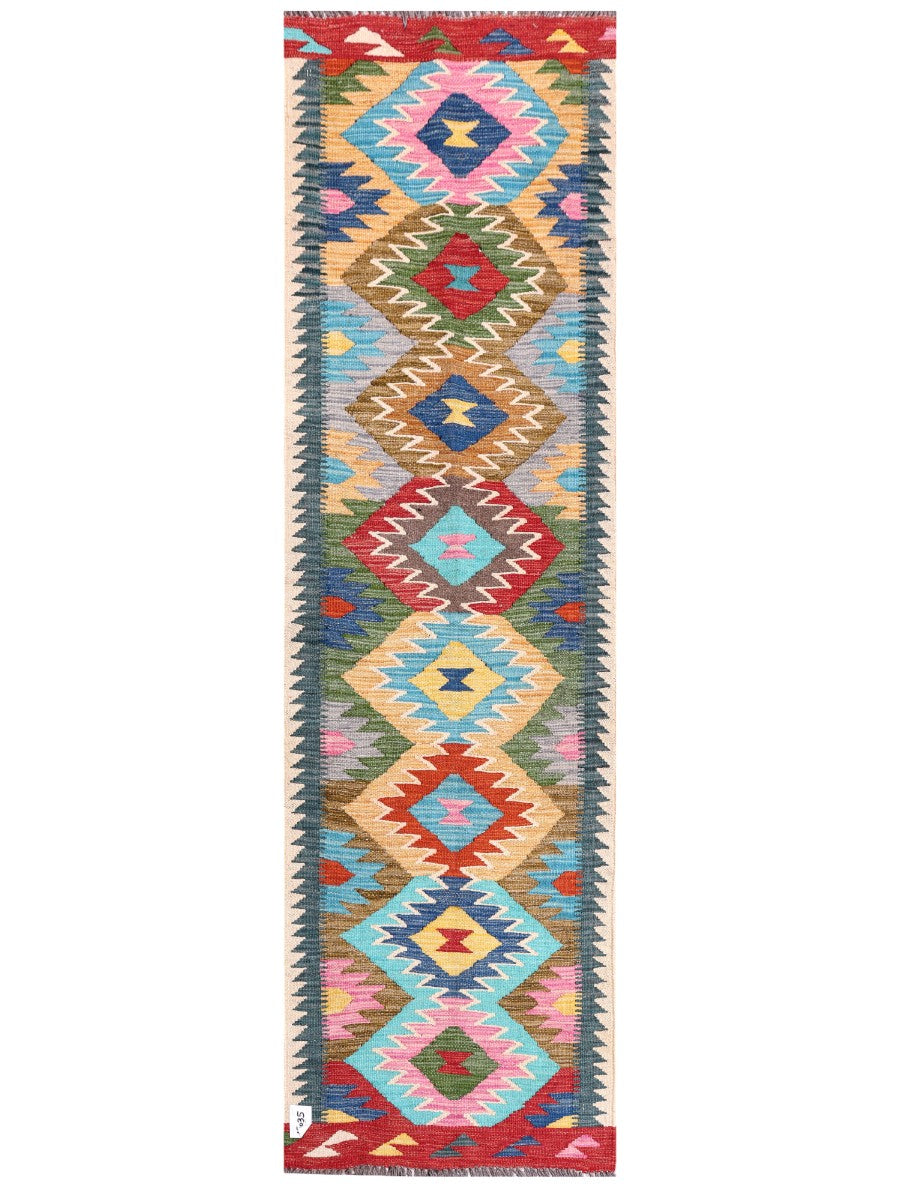Maimana Afghanistan Kilim Rug - 205 x60 cm