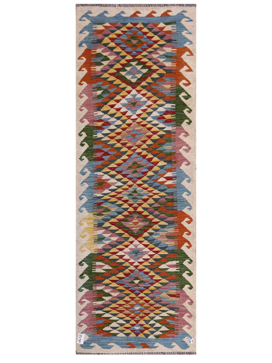 Maimana Afghanistan Kilim Rug - 204 x72 cm