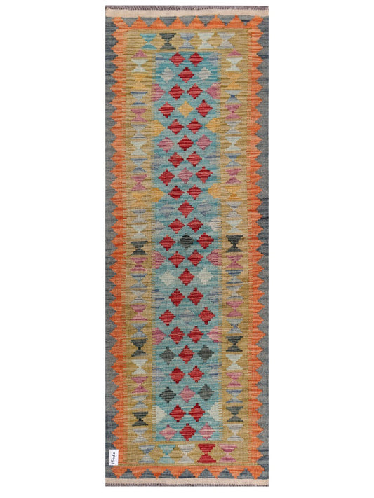 Maimana Afghanistan Kilim Rug - 204 x71 cm