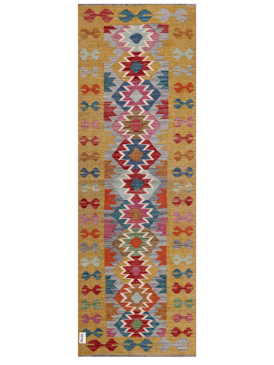 Maimana Afghanistan Kilim Rug - 204 x70 cm