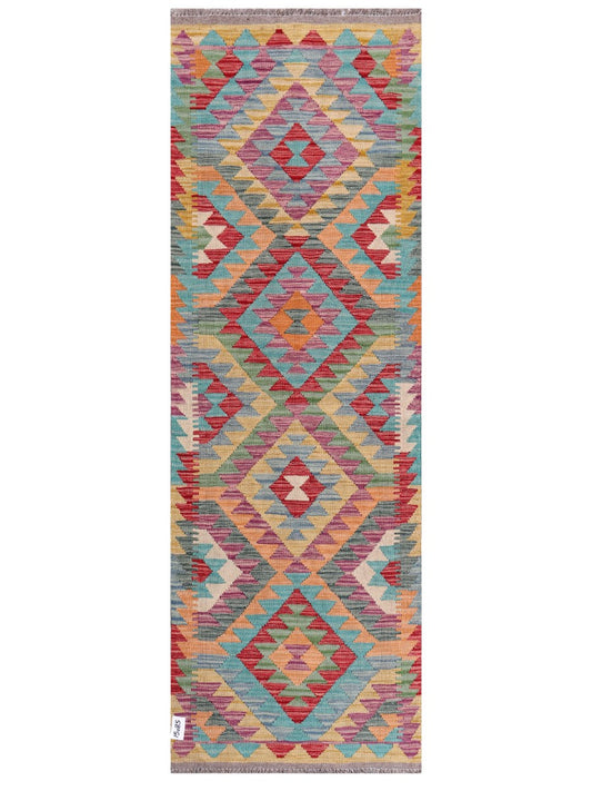 Maimana Afghanistan Kilim Rug - 205 x69 cm