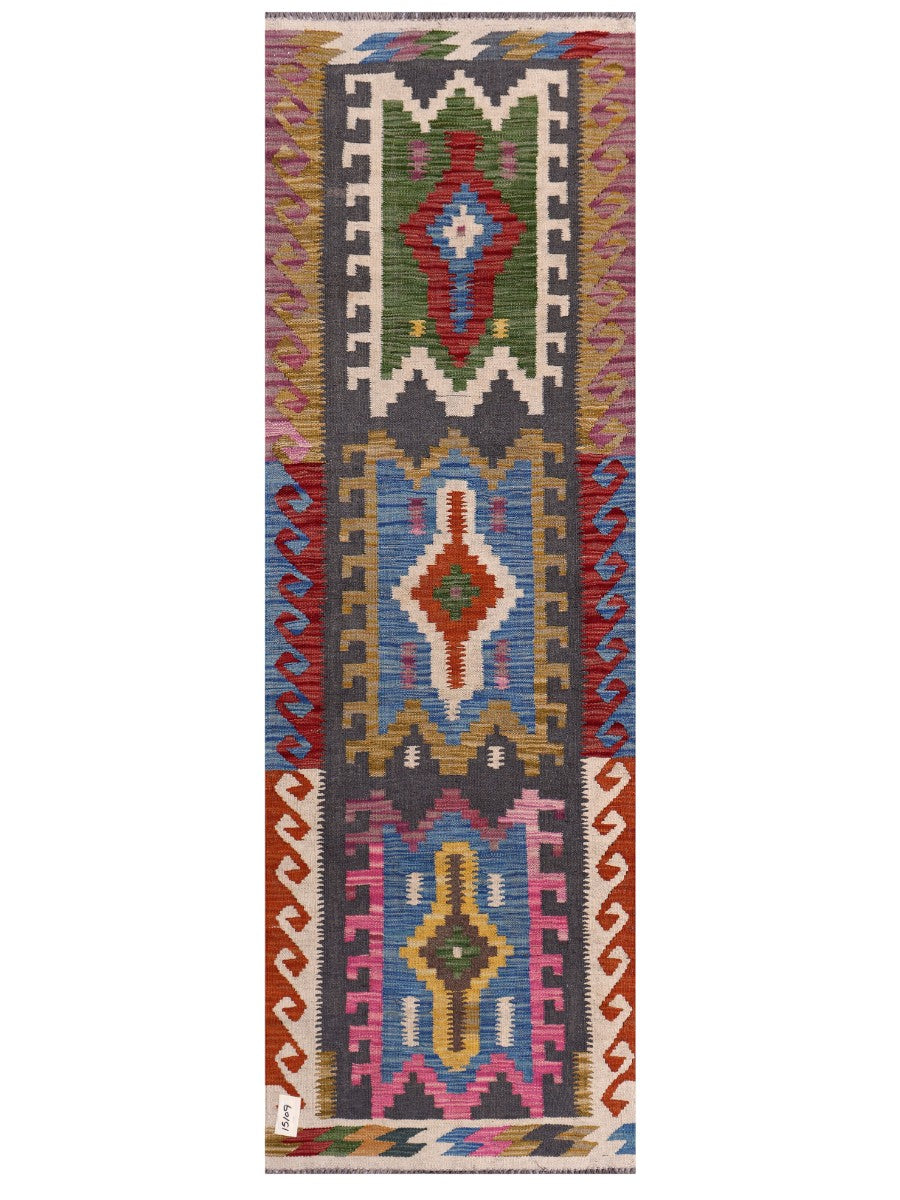 Maimana Afghanistan Kilim Rug - 205 x67 cm