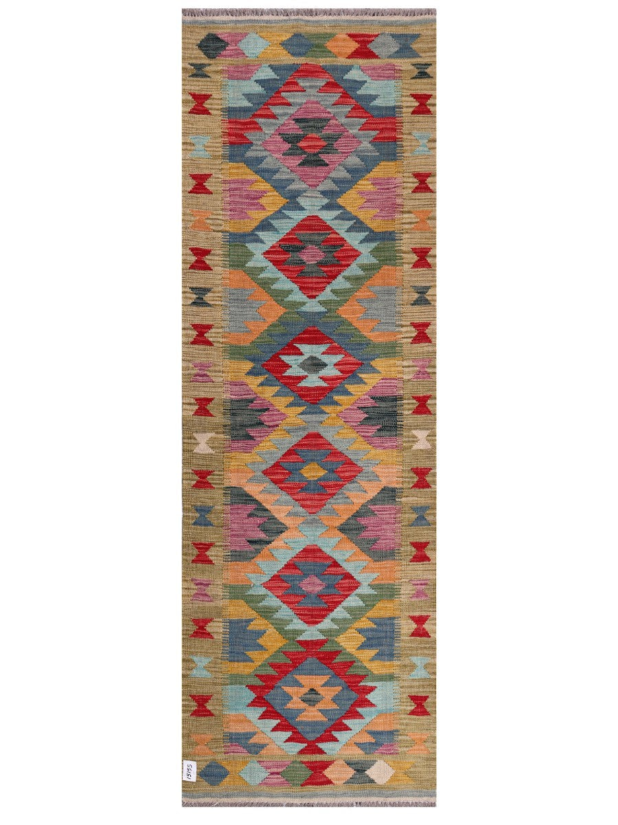 Maimana Afghanistan Kilim Rug - 236 x77 cm
