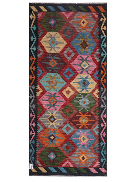 Maimana Afghanistan Kilim Rug - 206 x95 cm