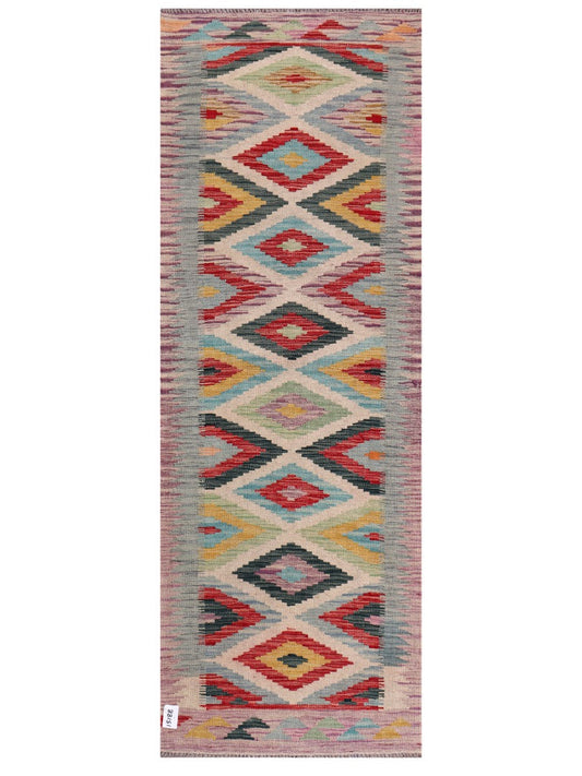 Maimana Afghanistan Kilim Rug - 204 x73 cm