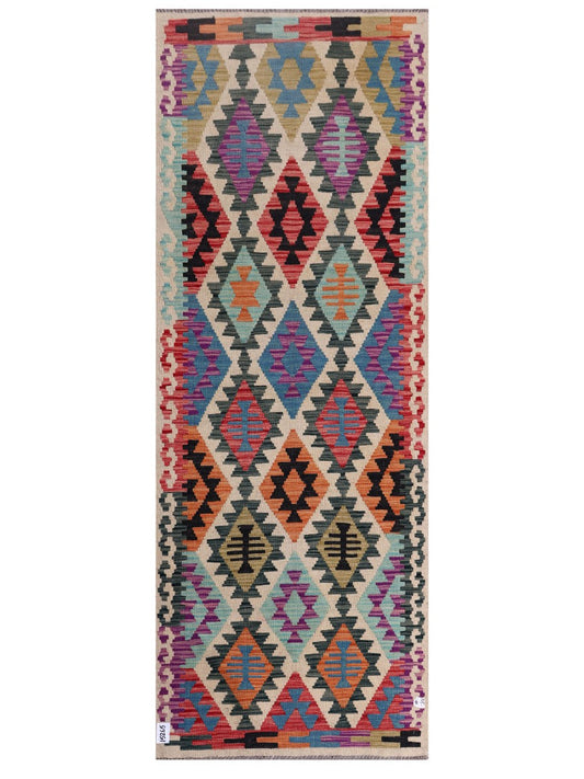 Maimana Afghanistan Kilim Rug - 245 x 91 cm