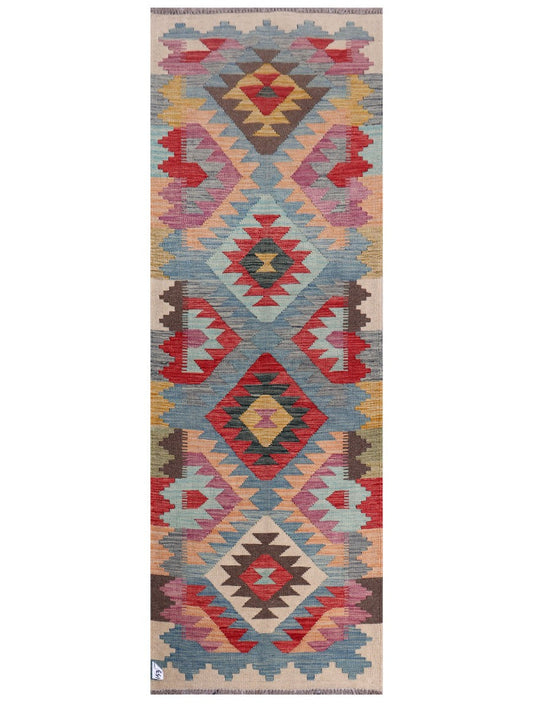 Maimana Afghanistan Kilim Rug - 246 x85 cm