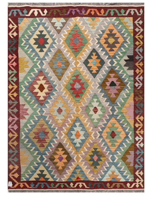 Maimana Afghanistan Kilim Rug - 208 x150 cm