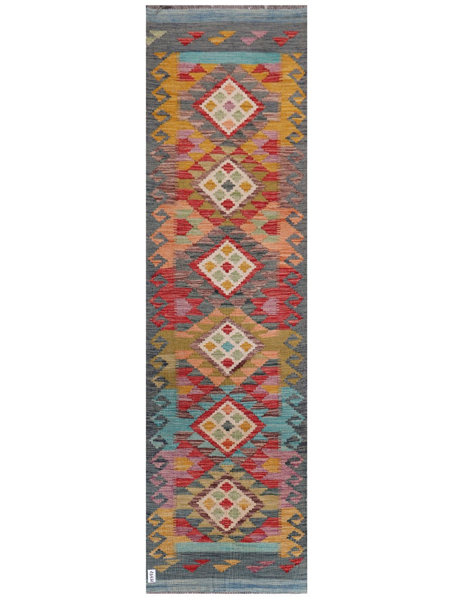 Maimana Afghanistan Kilim Runner - 301 x 84 cm