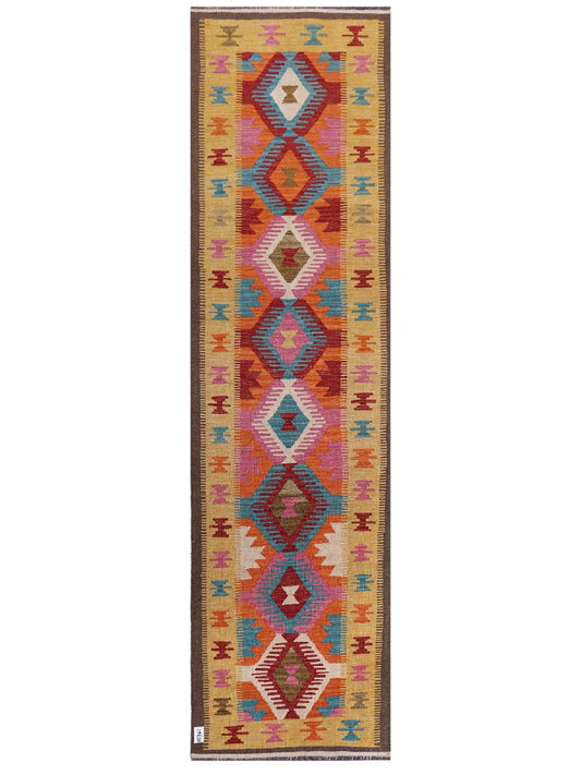 Maimana Afghanistan Kilim Runner - 303 x 82 cm