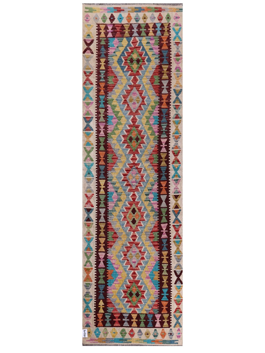 Maimana Afghanistan Kilim Runner - 285 x 85 cm