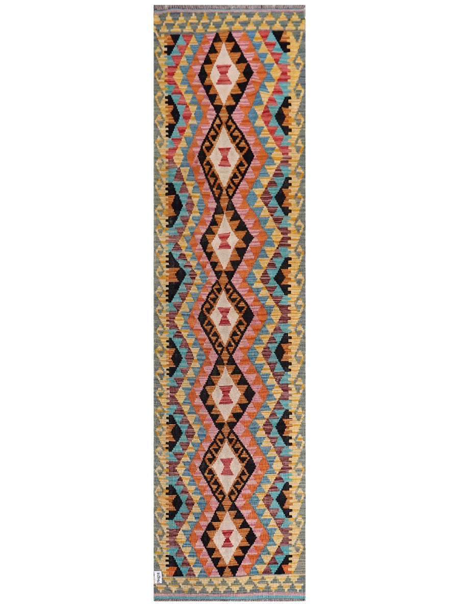 Maimana Afghanistan Kilim Runner - 305 x 79 cm