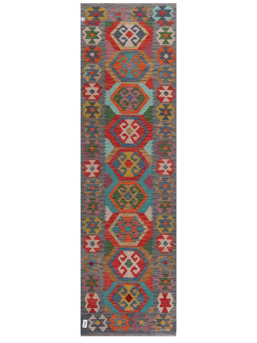 Maimana Afghanistan Kilim Runner - 300 x 88 cm