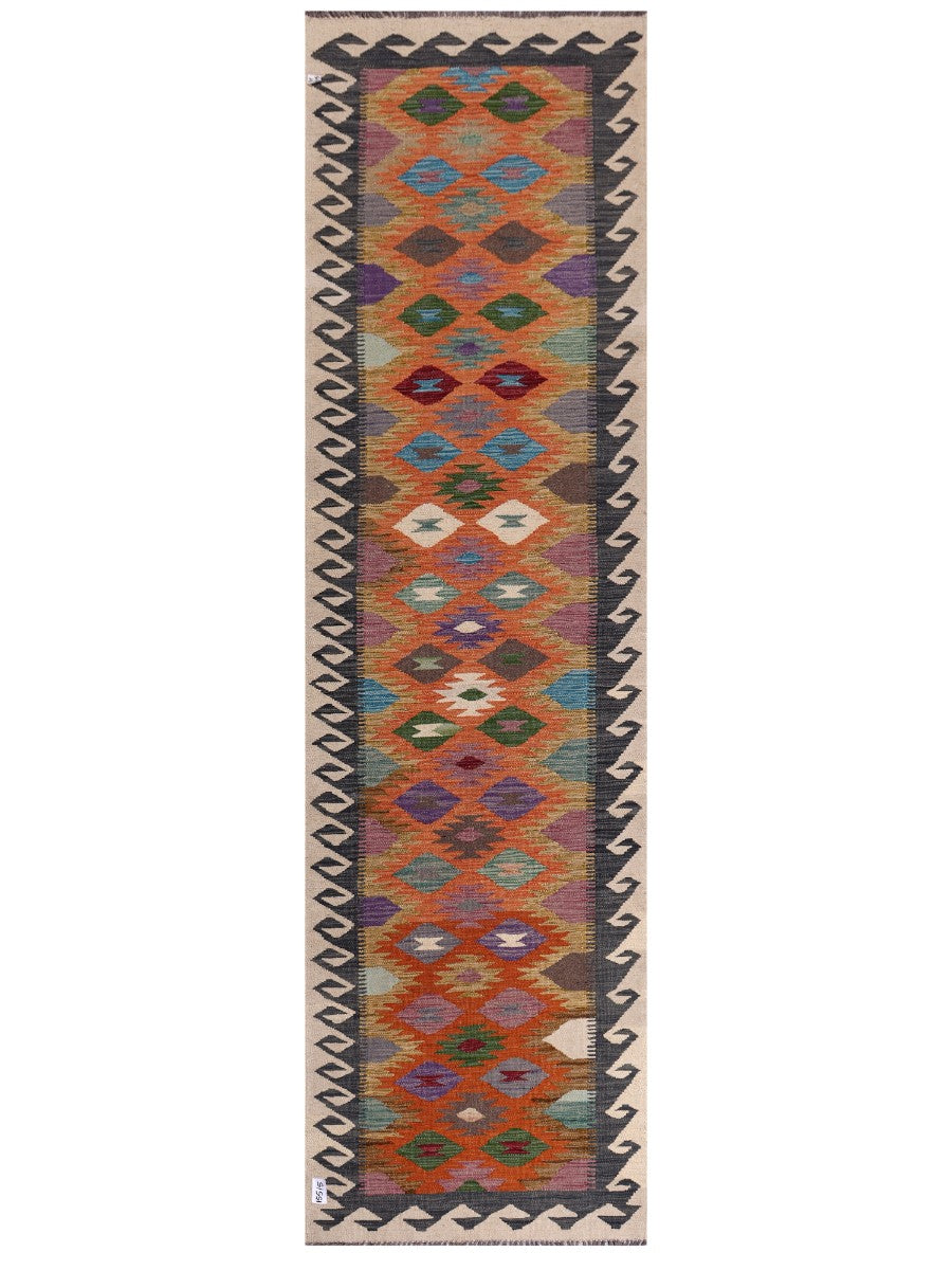 Maimana Afghanistan Kilim Runner - 305 x 86 cm