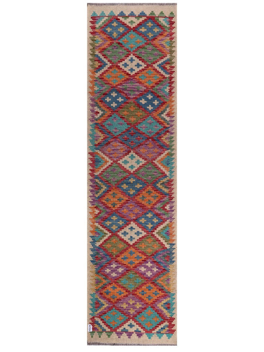 Maimana Afghanistan Kilim Runner - 292 x 78 cm