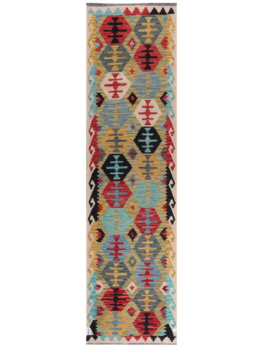Maimana Afghanistan Kilim Runner - 296 x 80 cm