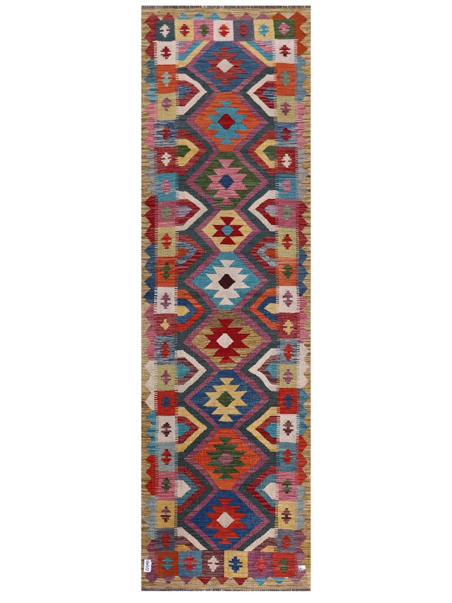 Maimana Afghanistan Kilim Runner - 298 x 88 cm