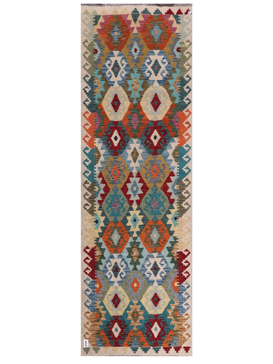 Maimana Afghanistan Kilim Runner - 292 x 94 cm