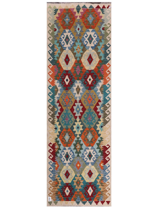 Maimana Afghanistan Kilim Runner - 292 x 94 cm